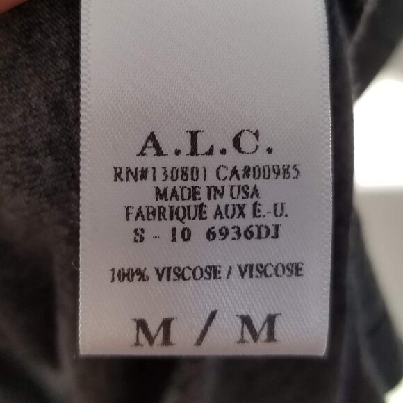 NEW A.L.C. Short Sleeve Gray Amy Side Draped Jersey Shift Dress Size Medium - Picture 7 of 7